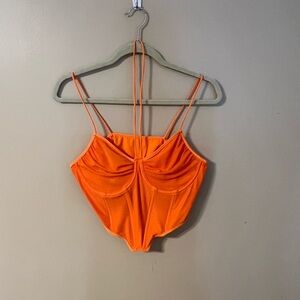 Vibrant Orange Strappy Top